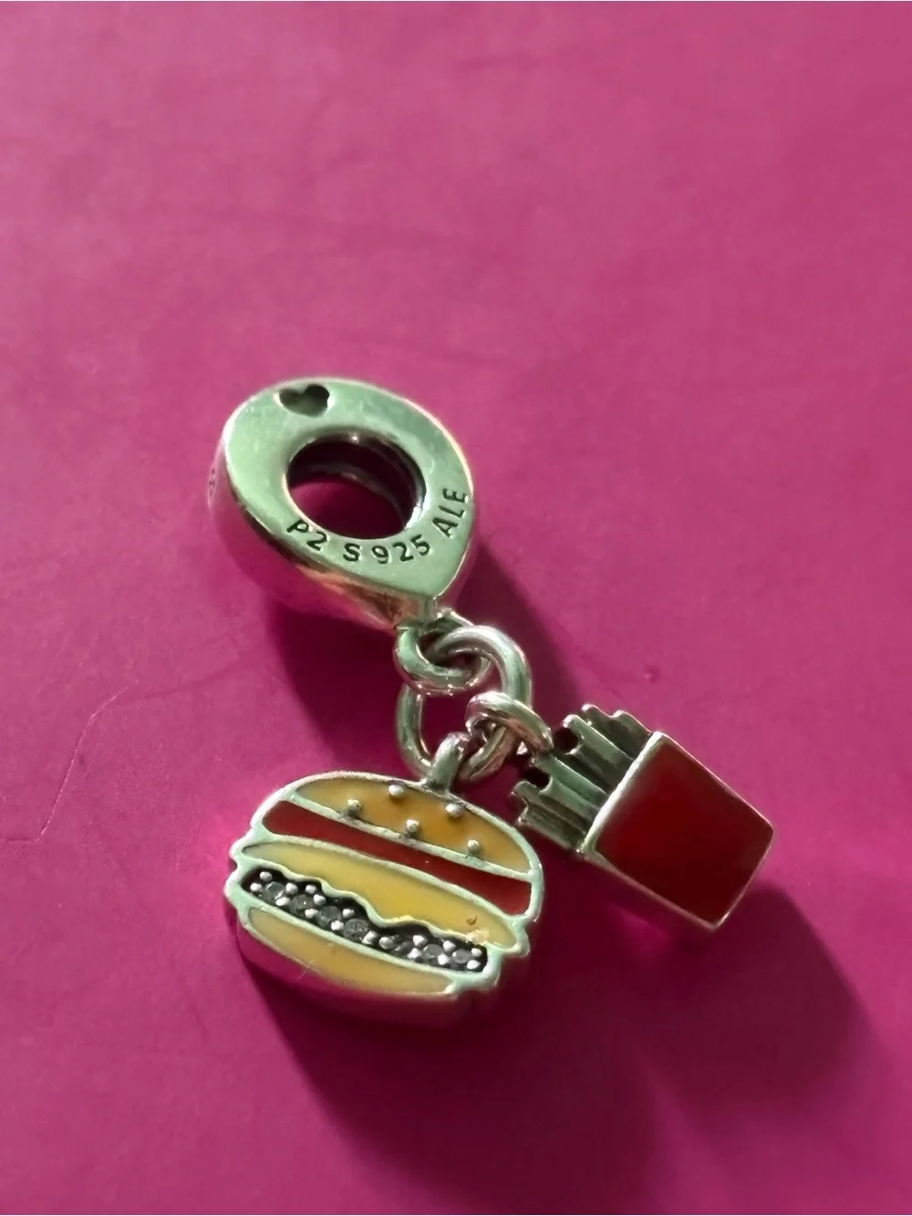 Pandora burger fries charm